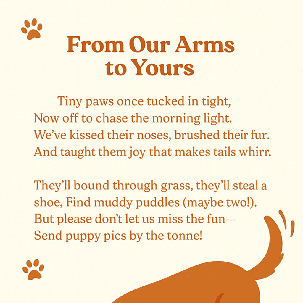 From Our Arms to Yours poem and cartoon image
