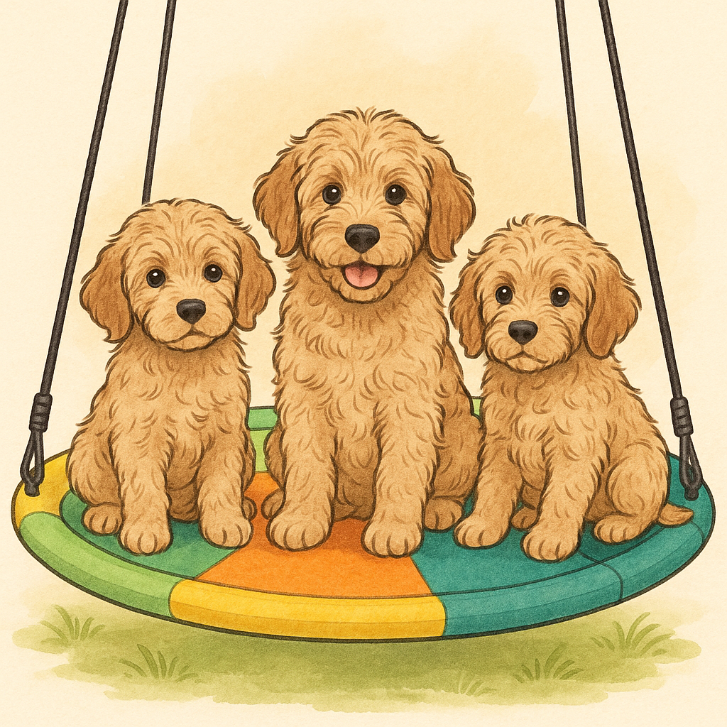 Saucer swing low to ground. Helps puppies to climatise to motion sickness
