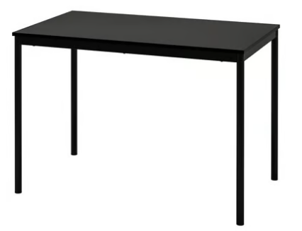 This Ikea table fits lovely over the large collapsible dog crate, making in part of the furniture
